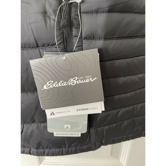 NWT Eddie Bauer Storm Down Zip Up Black Puffer Vest - 2XL $179 - Picture 7 of 7